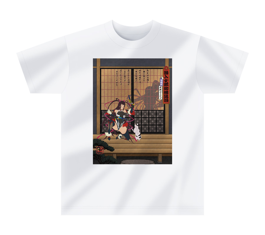 浮世絵風 対魔忍水城ゆきかぜ＆秋山凜子 影絵女郎蜘蛛退治Tシャツ